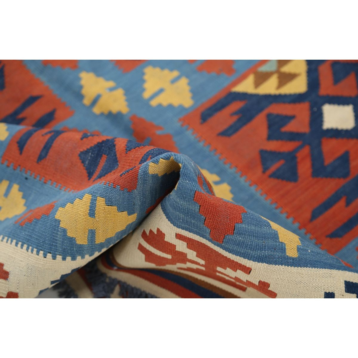 Kafkaas 5x7 Hand Woven Washable Wool Rug - Colorful