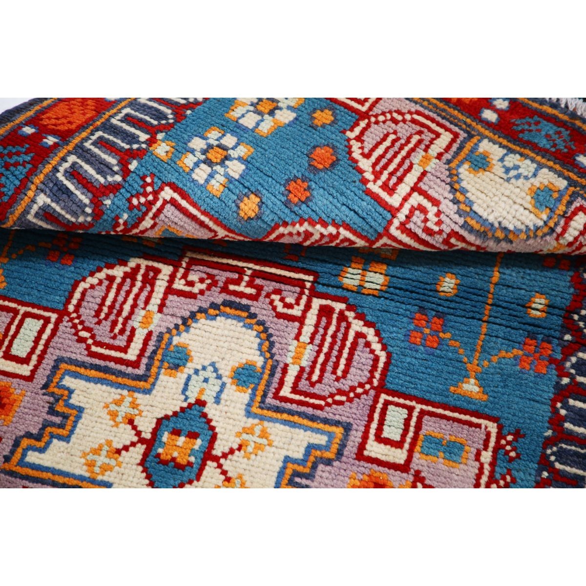 Revival 3x4 Handmade Double Knotted Washable Wool Rug - Colorful
