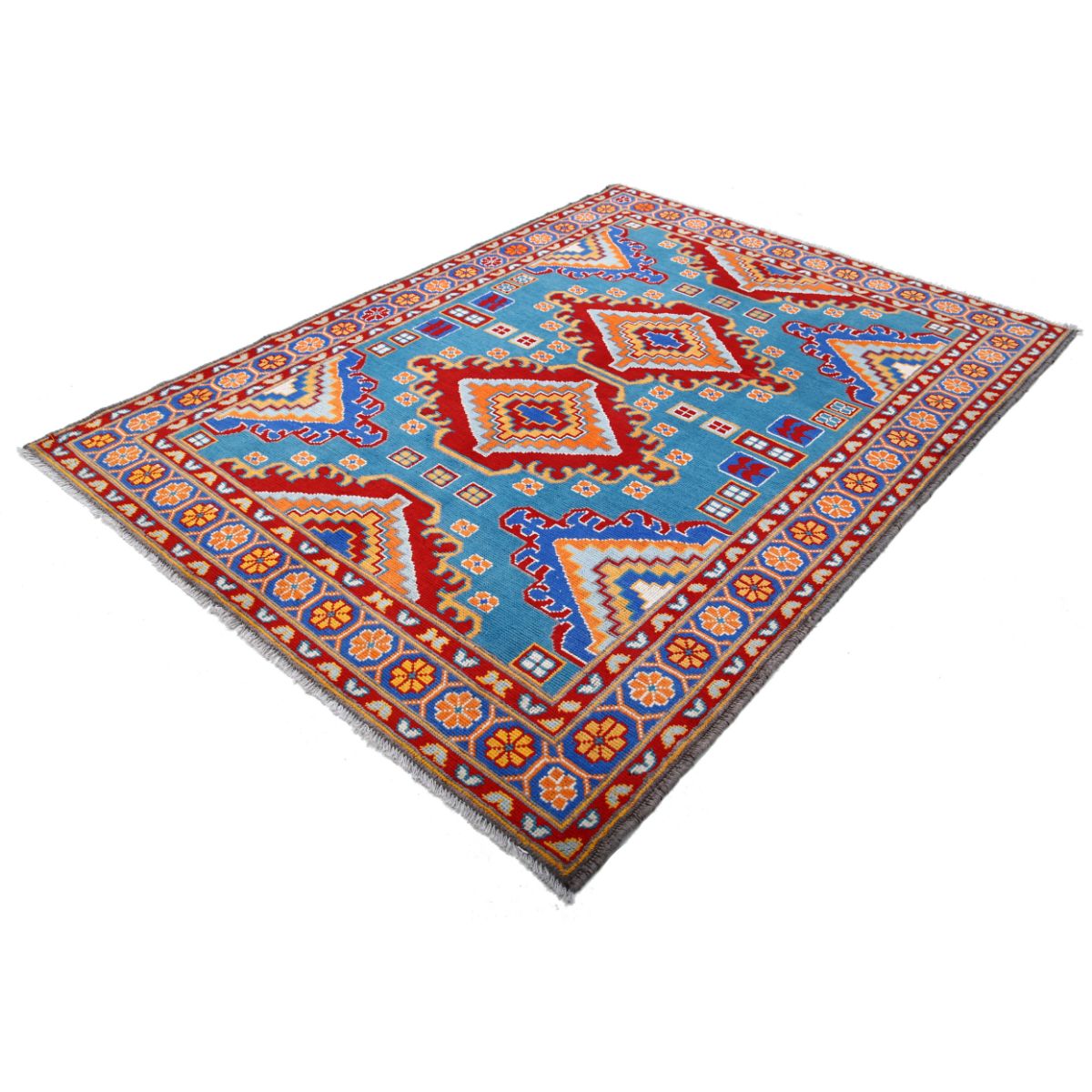 Revival 6x8 Handmade Double Knotted Washable Wool Rug - Colorful