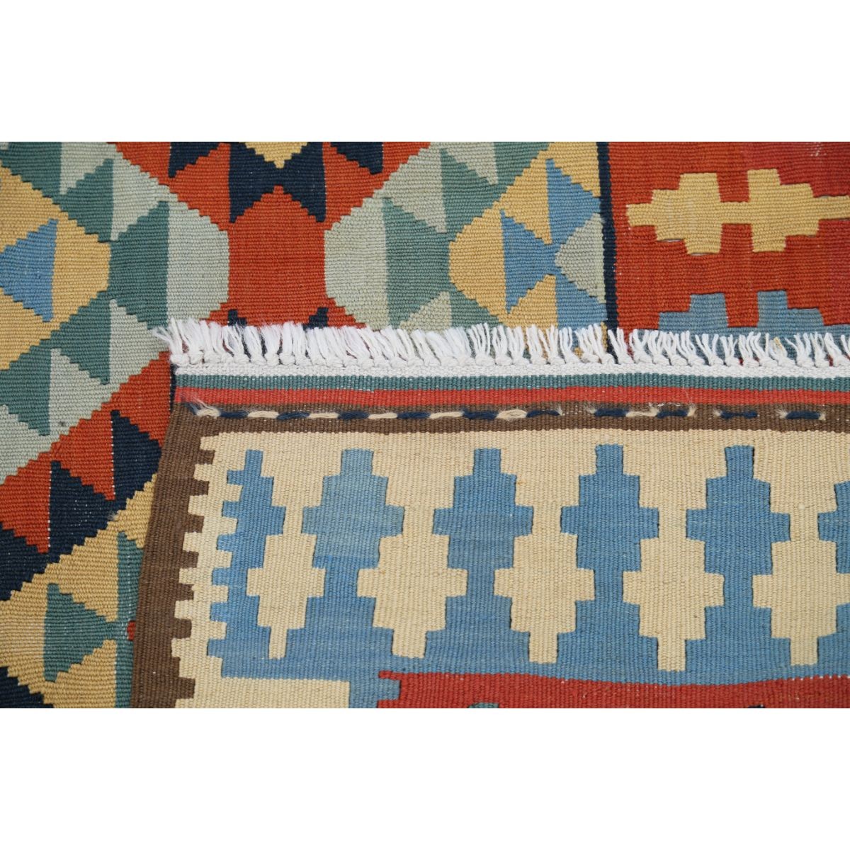 Kafkaas 5x6 Hand Woven Washable Wool Rug - Colorful