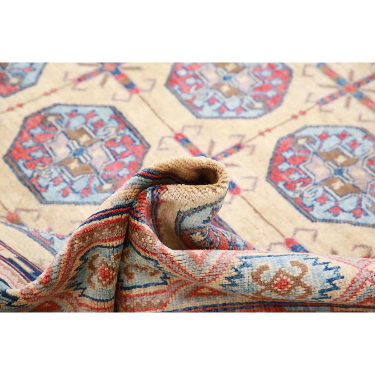 Revival 8x11 Handmade Double Knotted Washable Wool Rug - Colorful