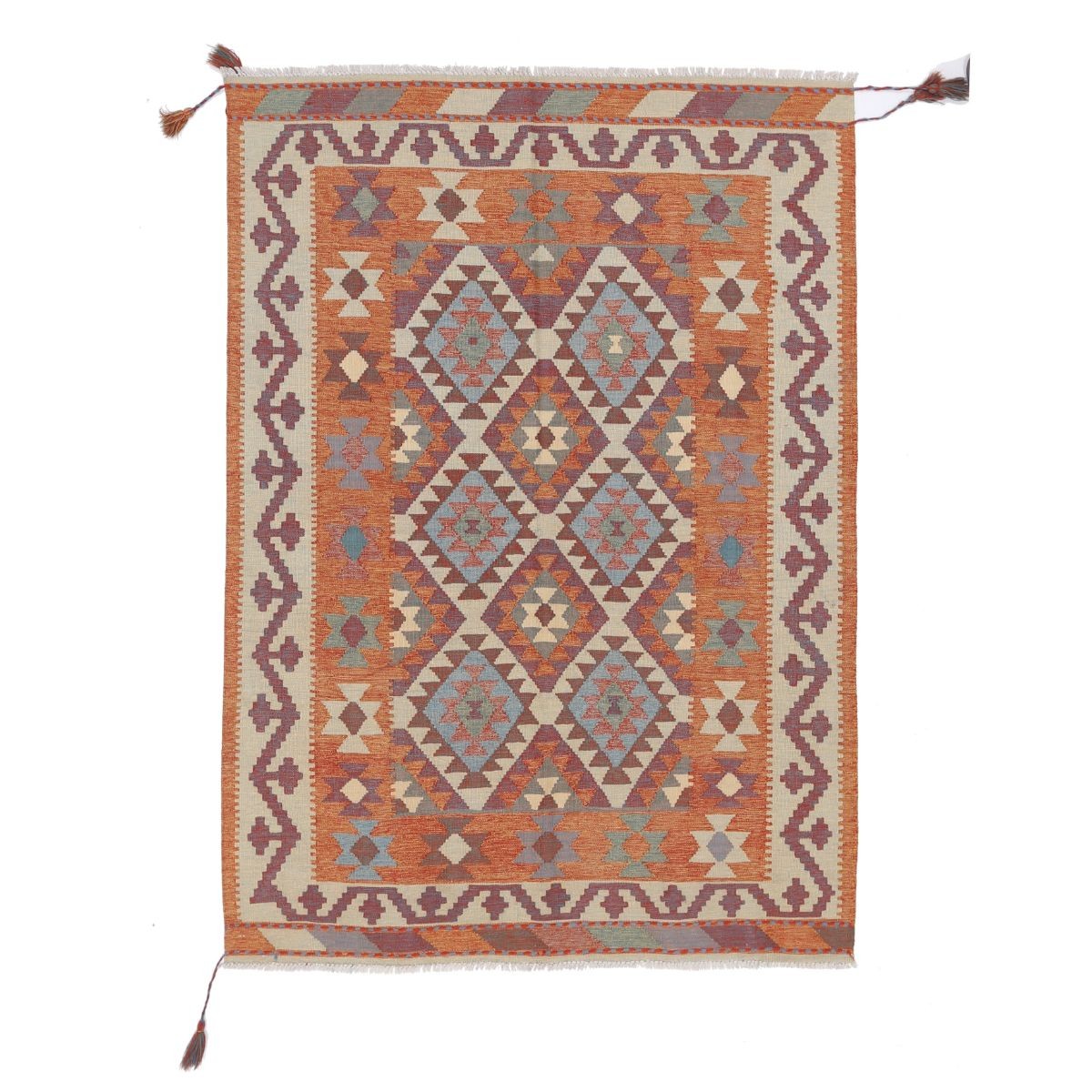 Kafkaas 5x7 Hand Woven Washable Wool Rug - Colorful
