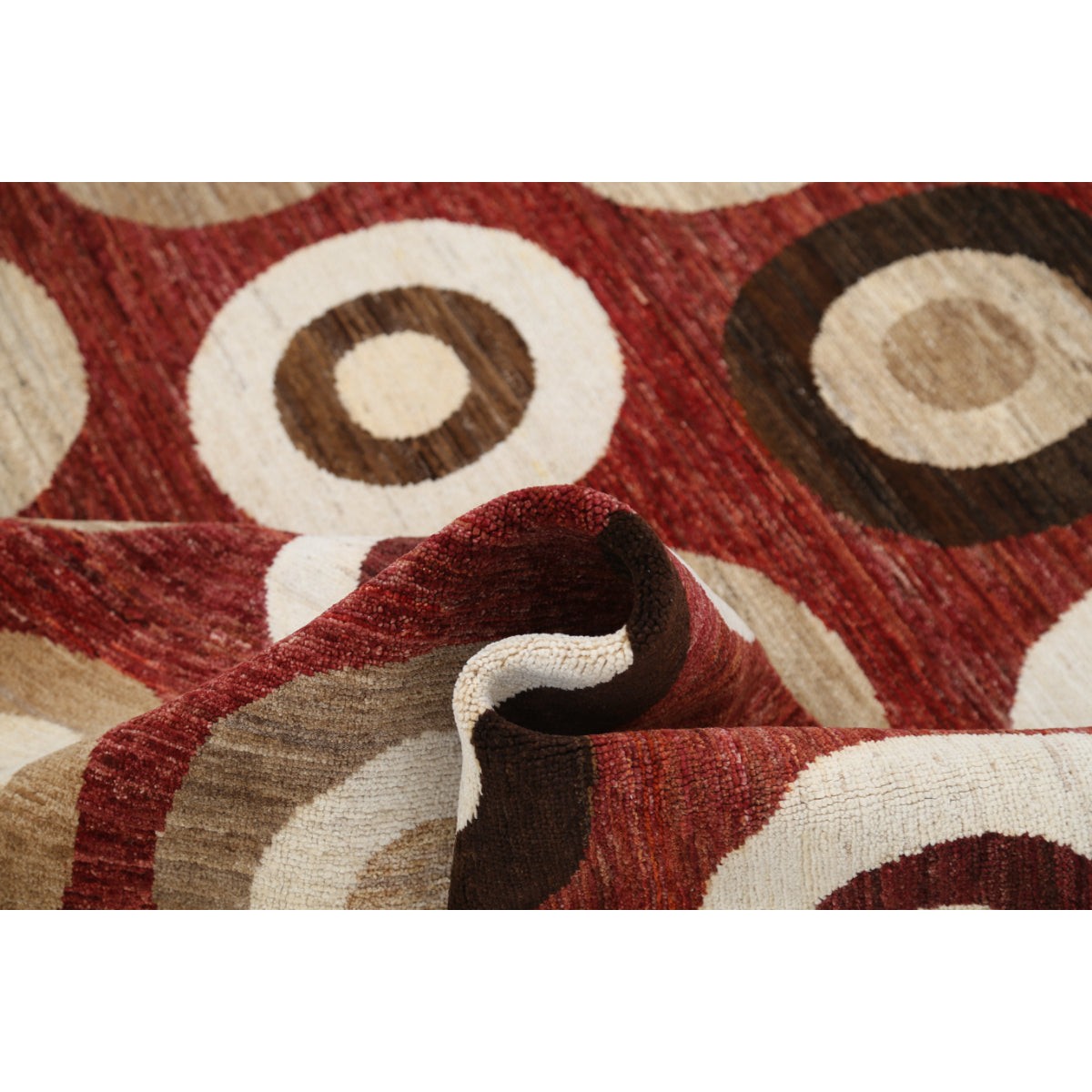 Modcar 8x9 Handmade Double Knotted Washable Wool Rug - Colorful