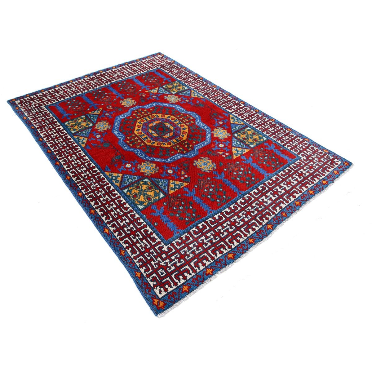Revival 5x7 Handmade Double Knotted Washable Wool Rug - Colorful