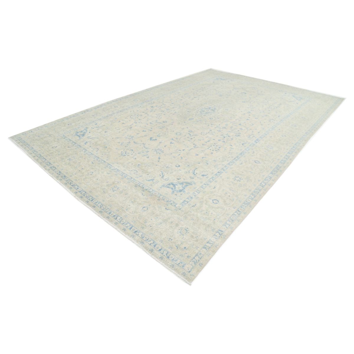 Vintage 10x15 Handmade Double Knotted Washable Wool Rug - Soft Hues