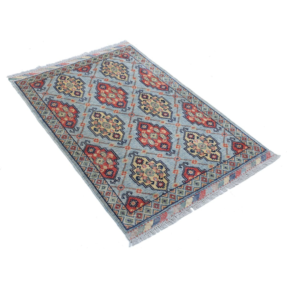 Revival 3x4 Handmade Double Knotted Washable Wool Rug - Colorful