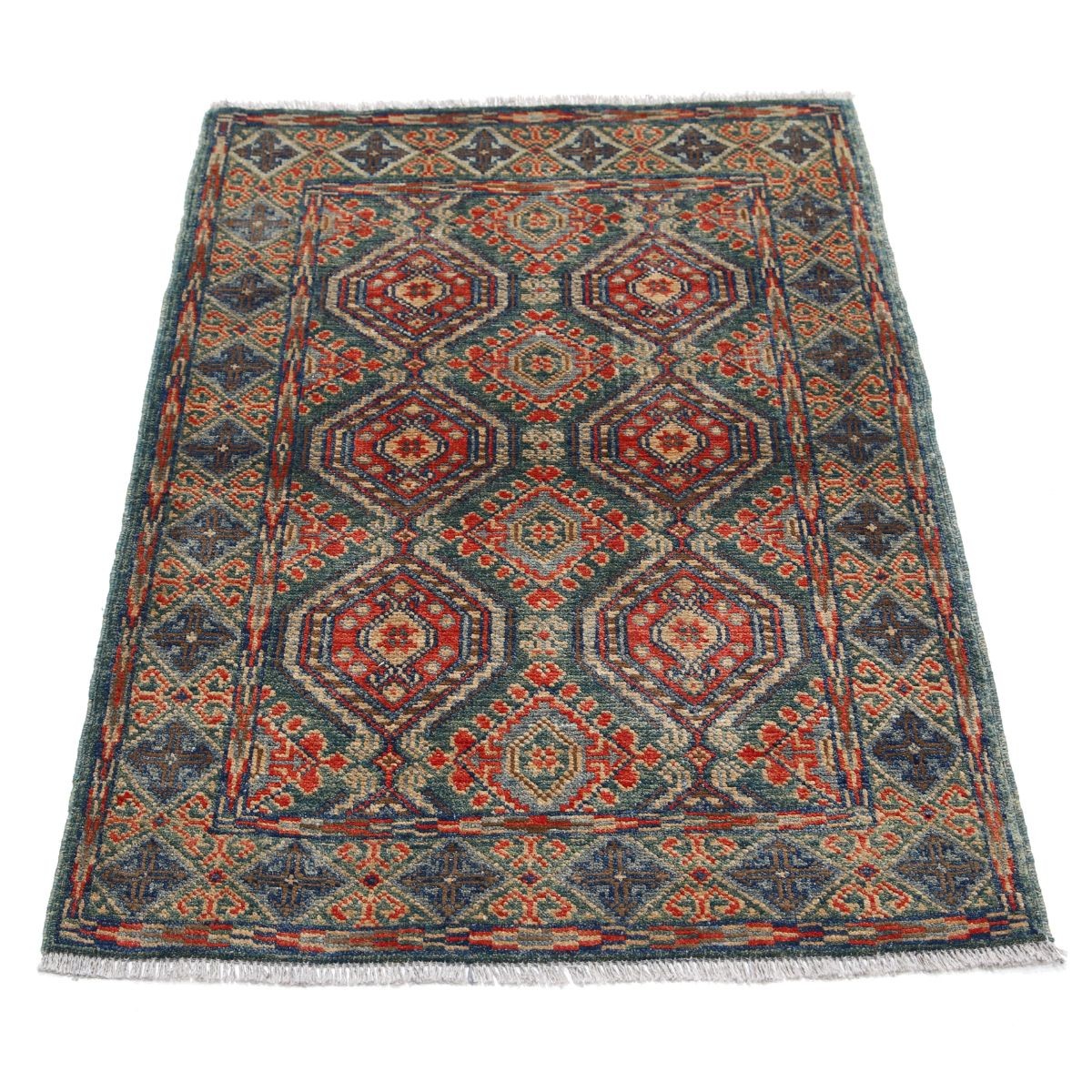 Revival 3x4 Handmade Double Knotted Washable Wool Rug - Colorful