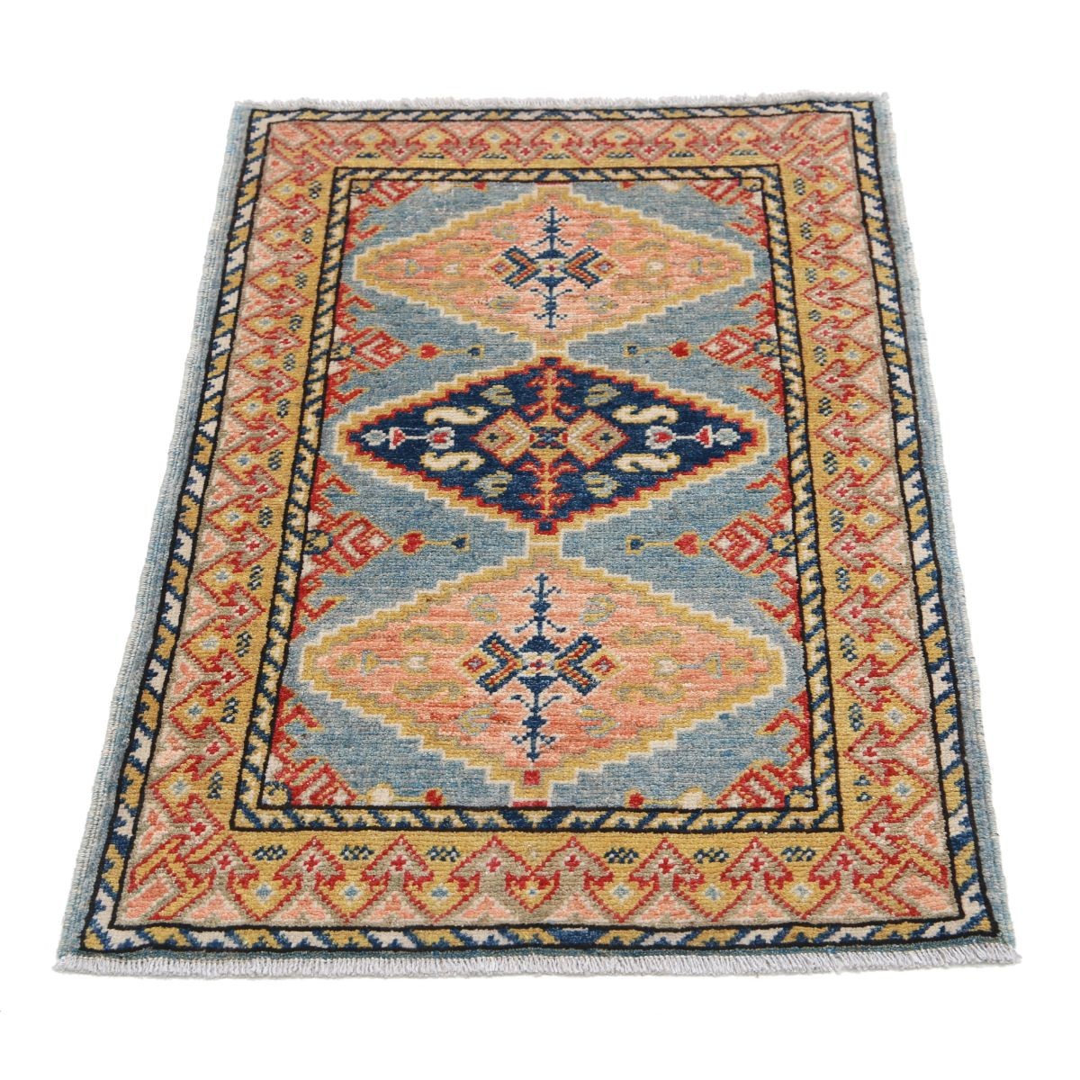 Revival 2x3 Handmade Double Knotted Washable Wool Rug - Colorful