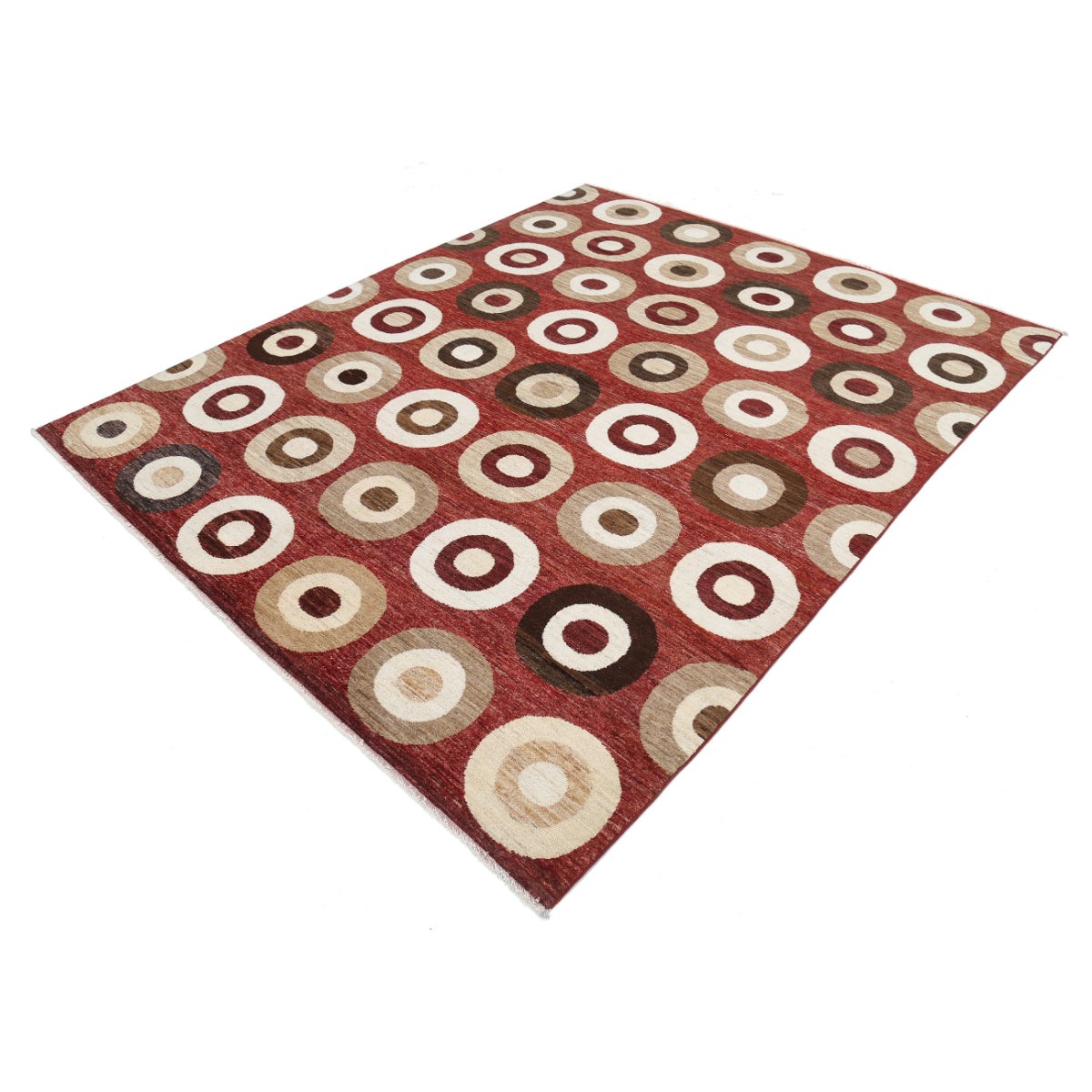 Modcar 8x9 Handmade Double Knotted Washable Wool Rug - Colorful