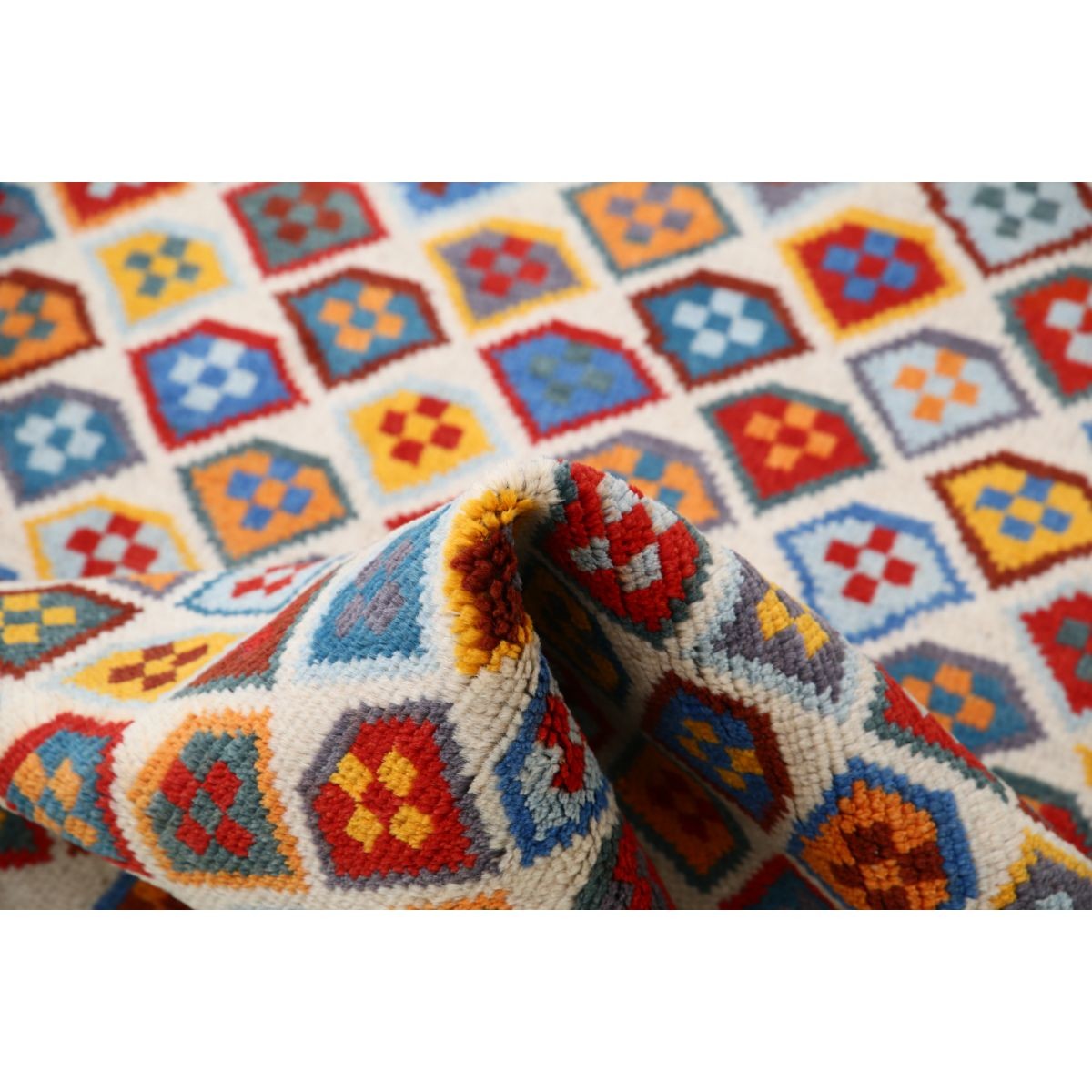Revival 3x4 Handmade Double Knotted Washable Wool Rug - Colorful