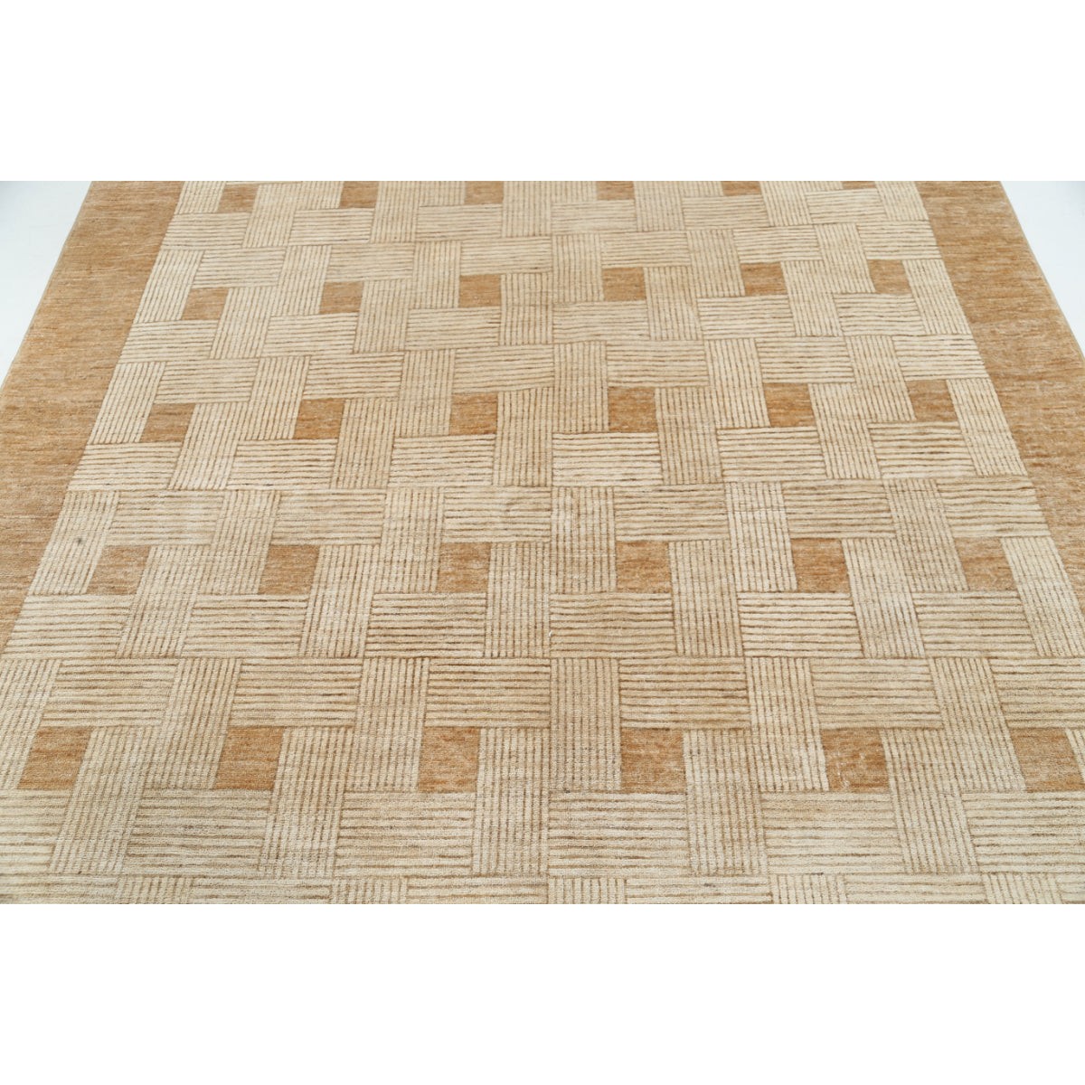 Modcar 7x7 Handmade Double Knotted Washable Wool Rug - Colorful