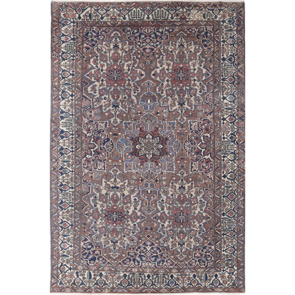 Vintage 11x17 Handmade Double Knotted Washable Wool Rug - Soft Hues