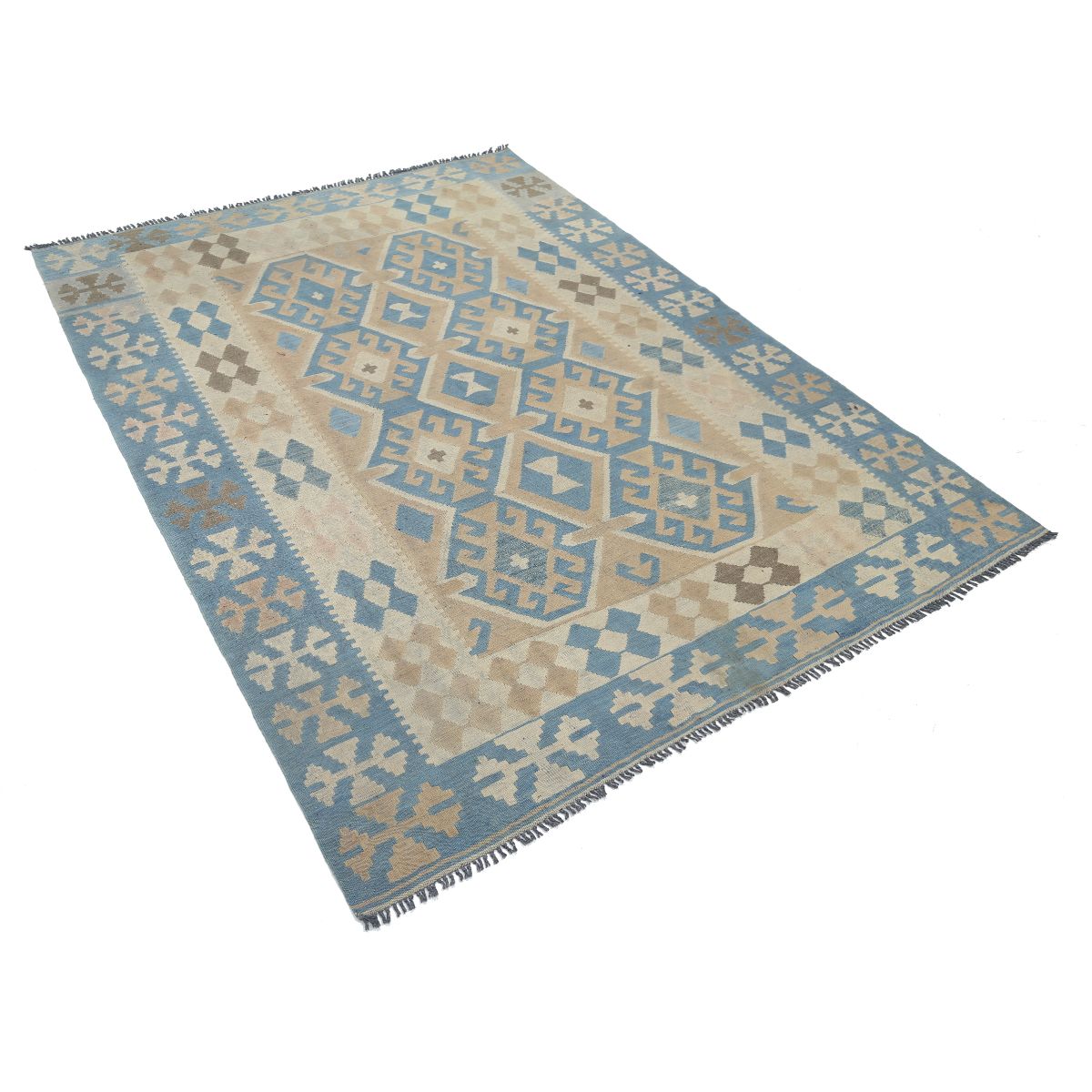 Kafkaas 5x7 Hand Woven Washable Wool Rug - Soft Hues