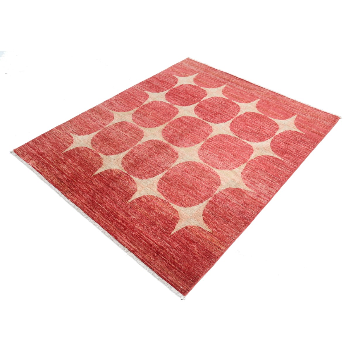 Modcar 5x6 Handmade Double Knotted Washable Wool Rug - Colorful
