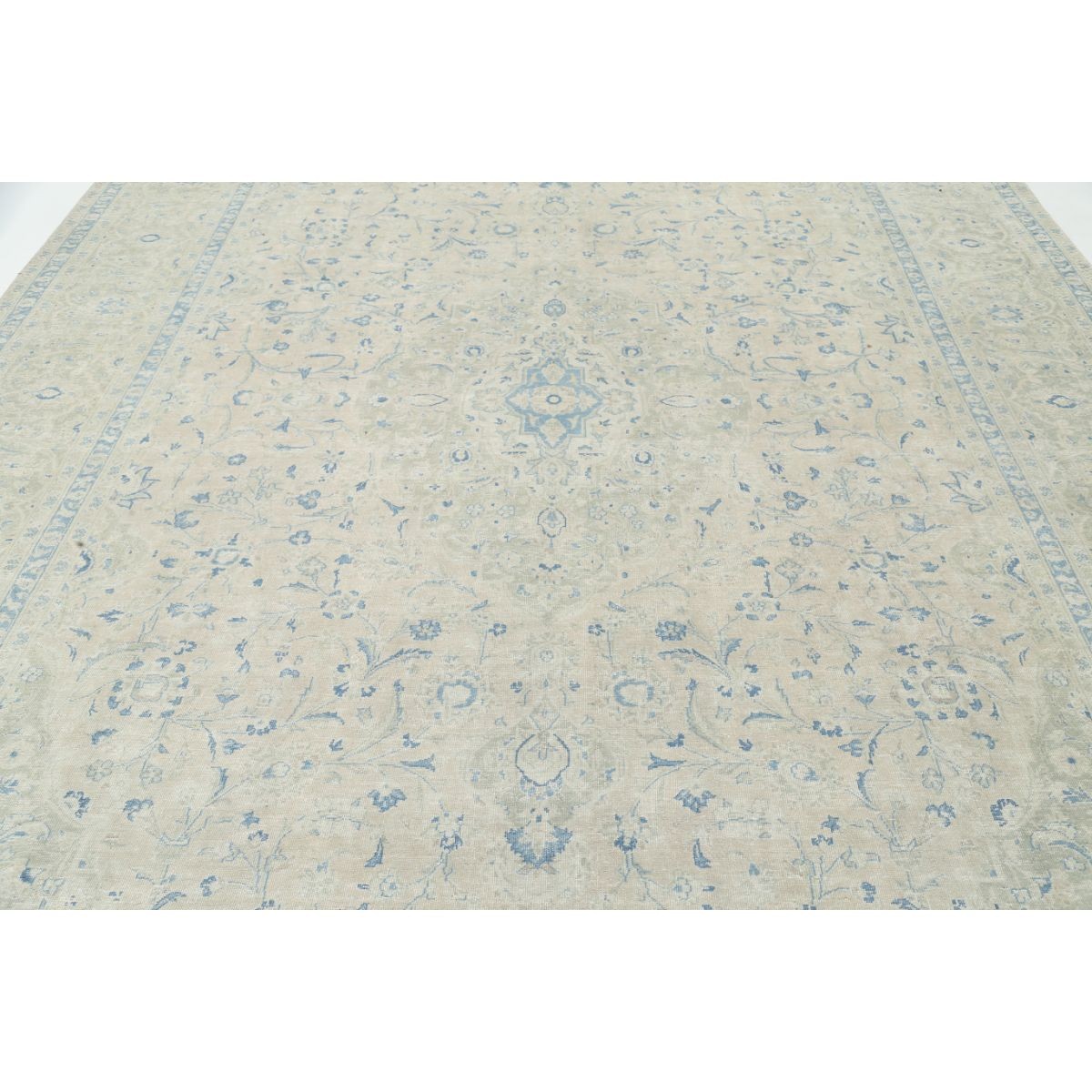 Vintage 10x15 Handmade Double Knotted Washable Wool Rug - Soft Hues