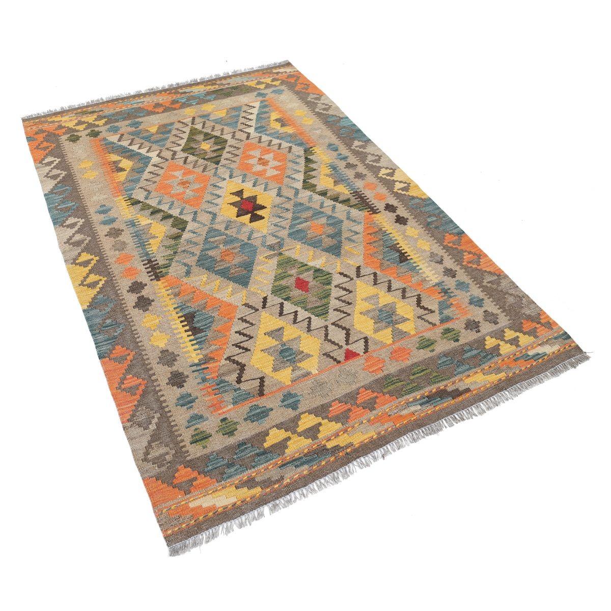 Maimana 4x6 Hand Woven Washable Wool Rug - Colorful