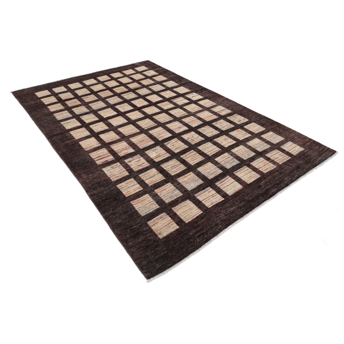 Modcar 6x9 Handmade Double Knotted Washable Wool Rug - Colorful