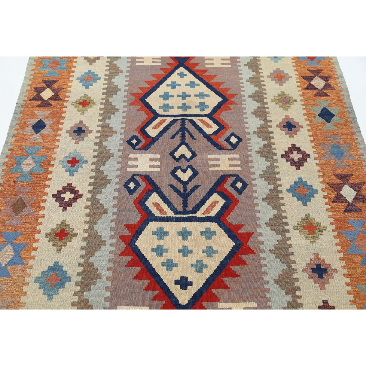 Kafkaas 5x7 Hand Woven Washable Wool Rug - Colorful
