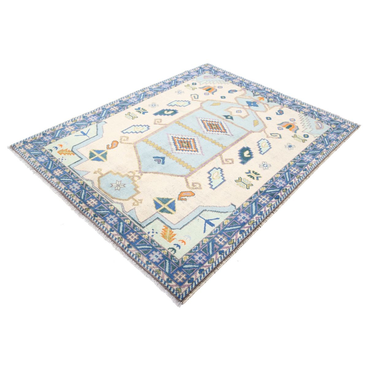 Revival 5x7 Handmade Double Knotted Washable Wool Rug - Colorful