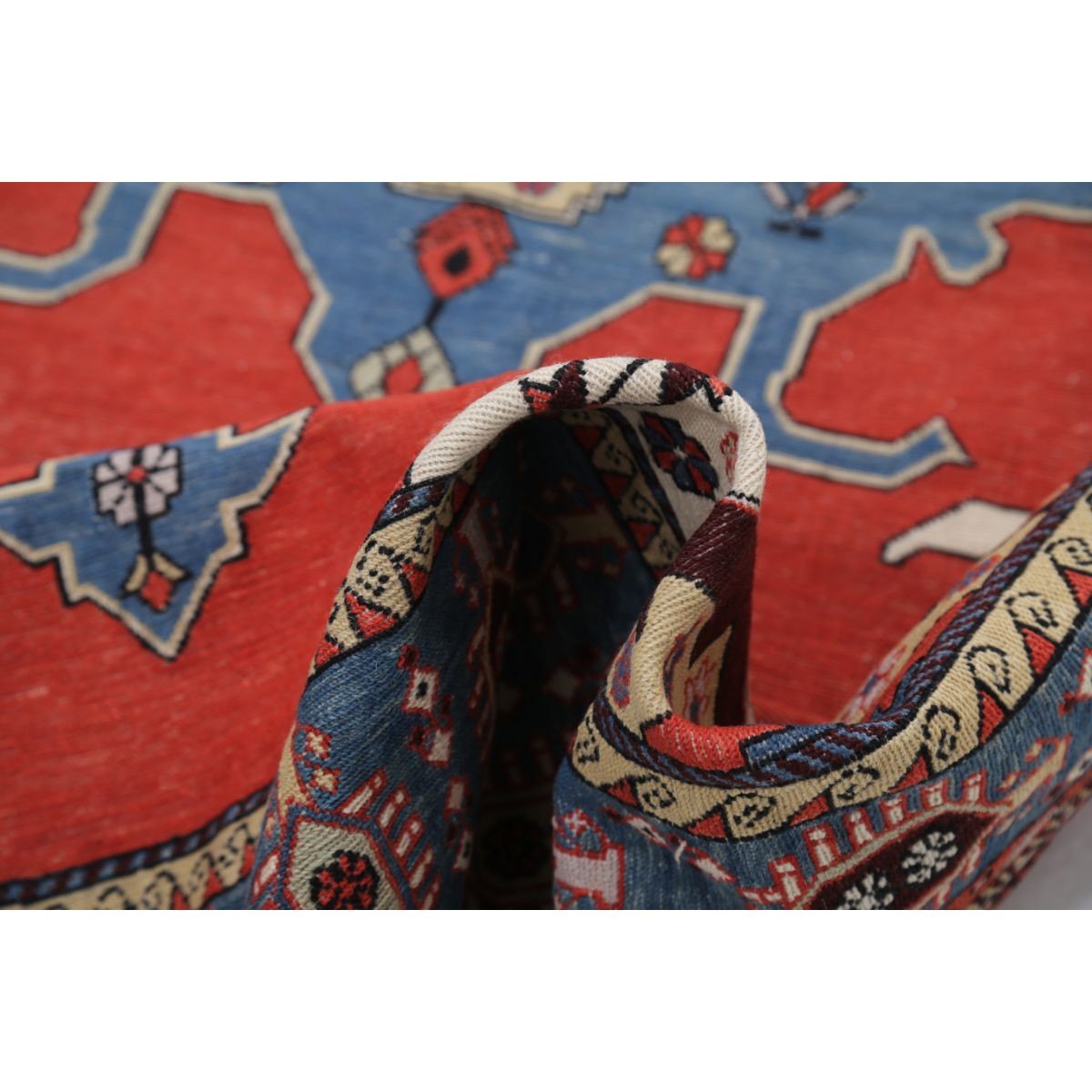 Sumak 4x7 Hand Woven Washable Wool Rug - Colorful