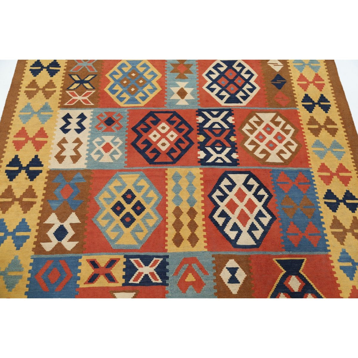 Kafkaas 5x7 Hand Woven Washable Wool Rug - Colorful