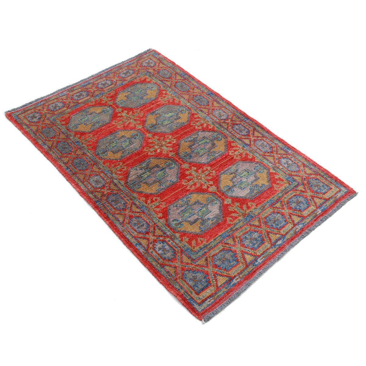 Revival 3x4 Handmade Double Knotted Washable Wool Rug - Colorful