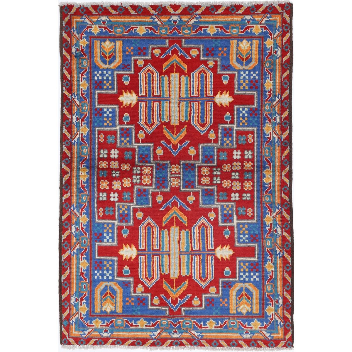 Revival 3x5 Handmade Double Knotted Washable Wool Rug - Colorful