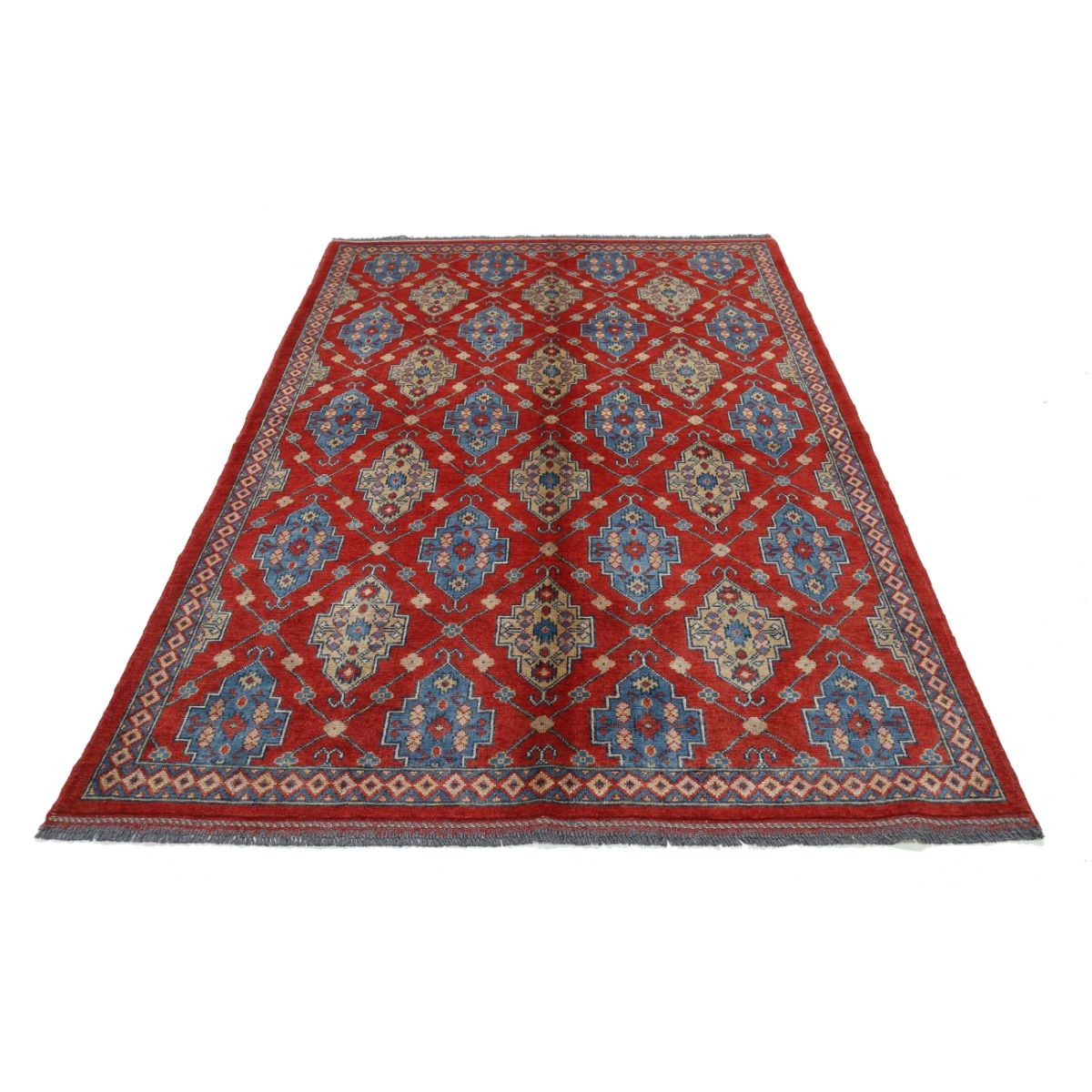 Revival 6x8 Handmade Double Knotted Washable Wool Rug - Colorful