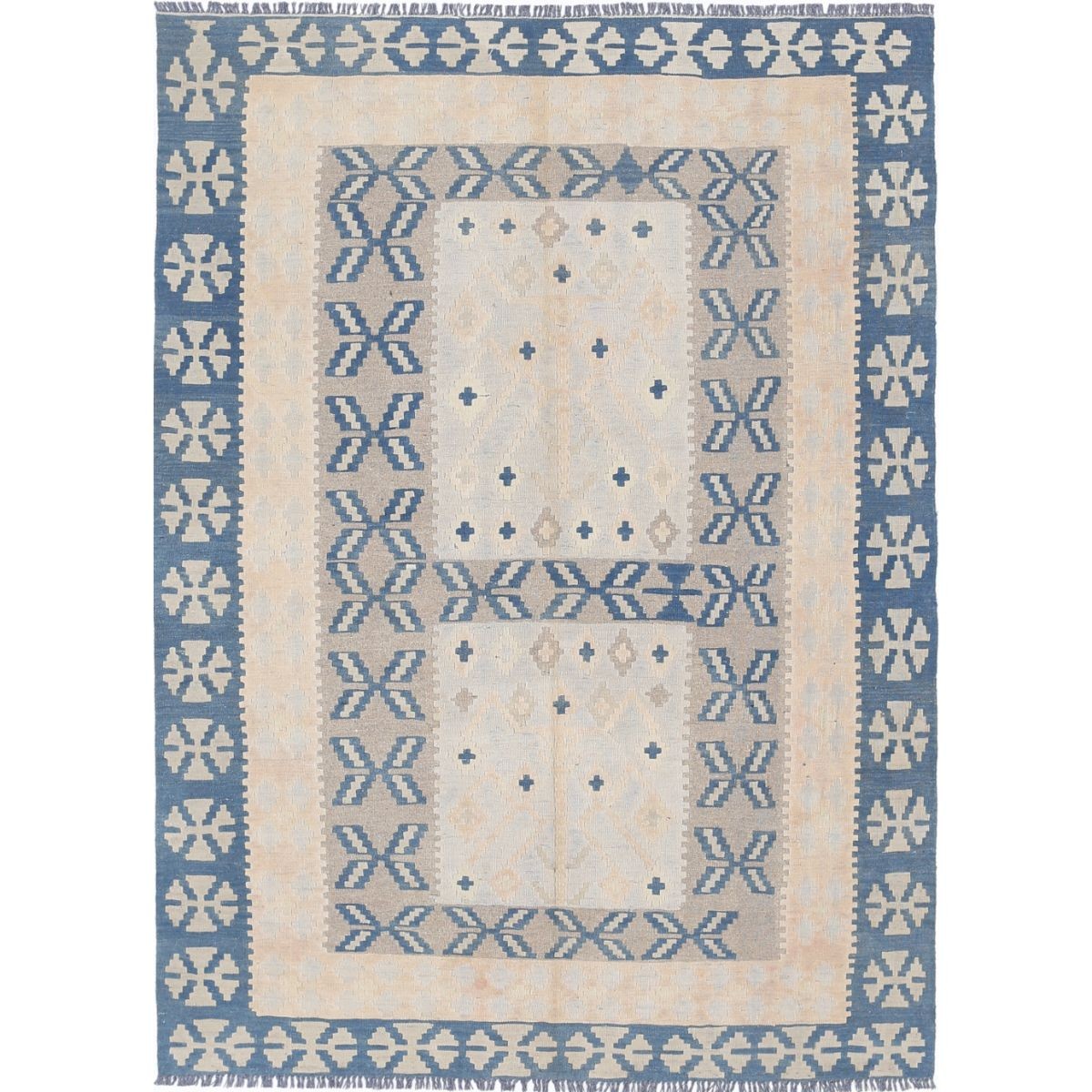 Kafkaas 5x7 Hand Woven Washable Wool Rug - Soft Hues