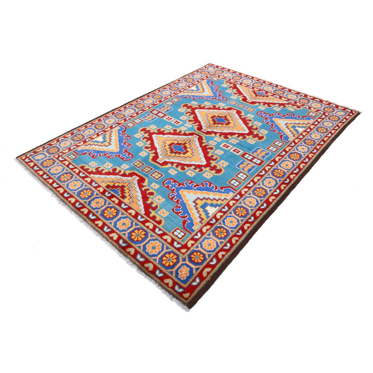 Revival 5x8 Handmade Double Knotted Washable Wool Rug - Colorful
