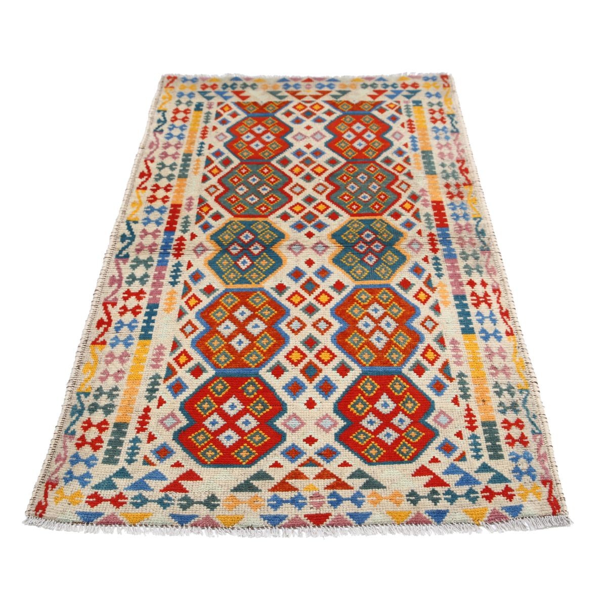 Revival 3x5 Handmade Double Knotted Washable Wool Rug - Colorful
