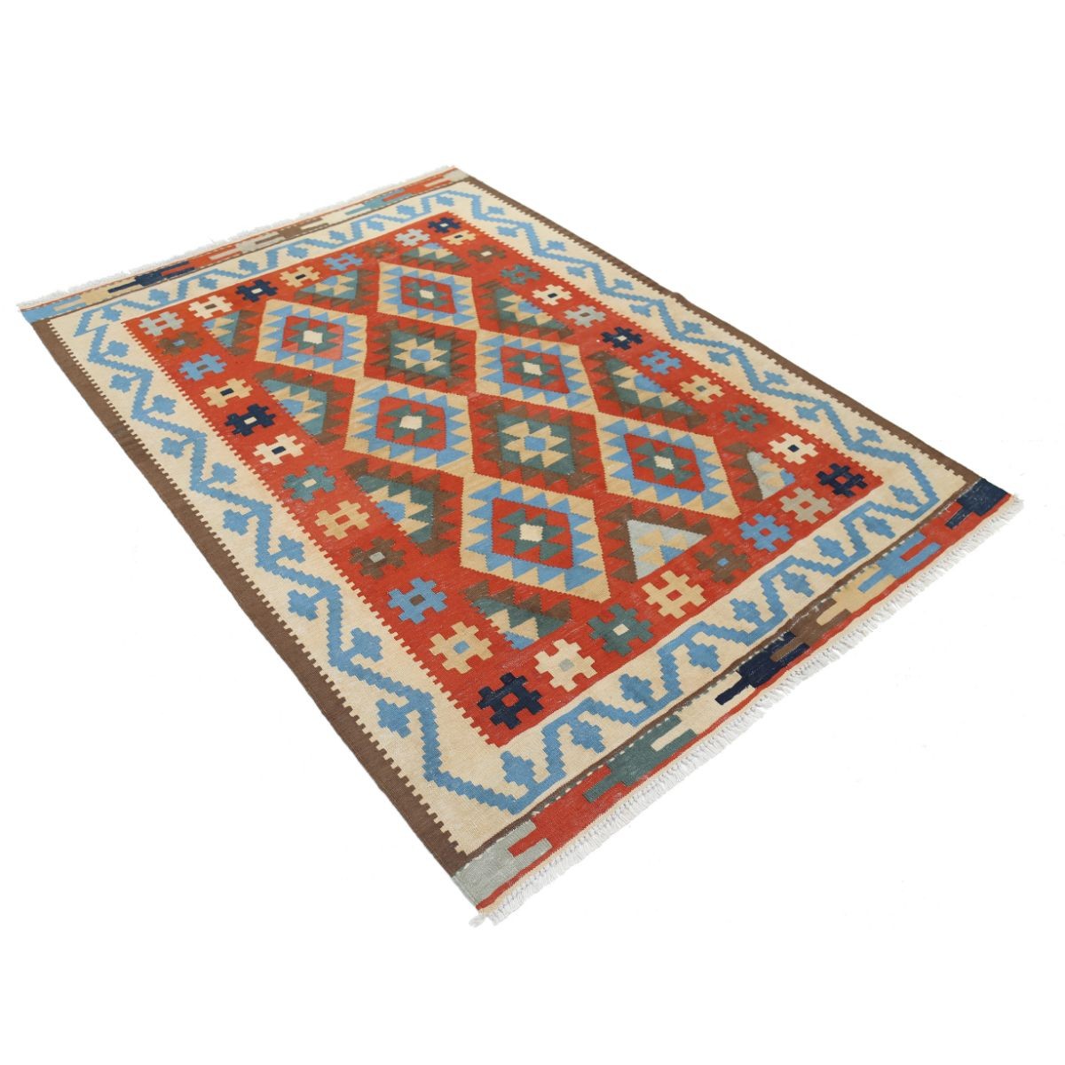 Kafkaas 5x7 Hand Woven Washable Wool Rug - Colorful