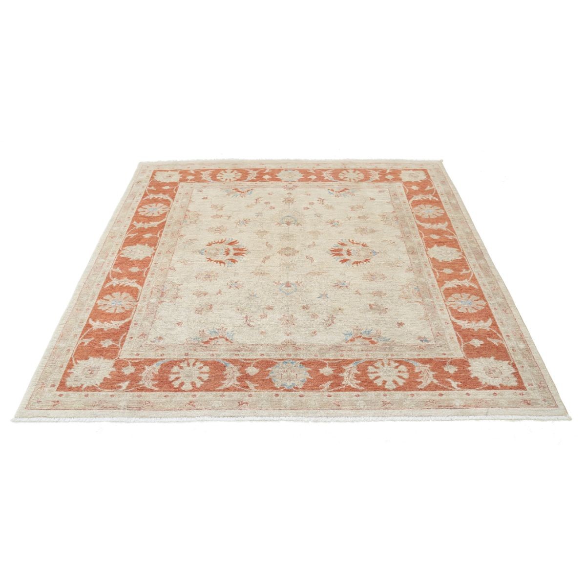 Ziegler 6x6 Handmade Double Knotted Washable Wool Rug - Colorful - Square