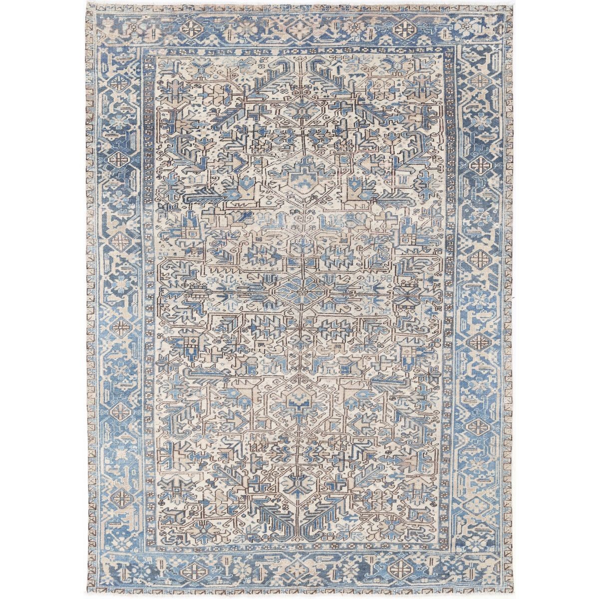 Vintage 8x11 Handmade Double Knotted Washable Wool Rug - Soft Hues