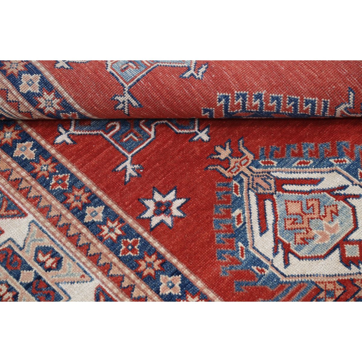 Kazak 8x10 Handmade Double Knotted Washable Wool Rug - Colorful