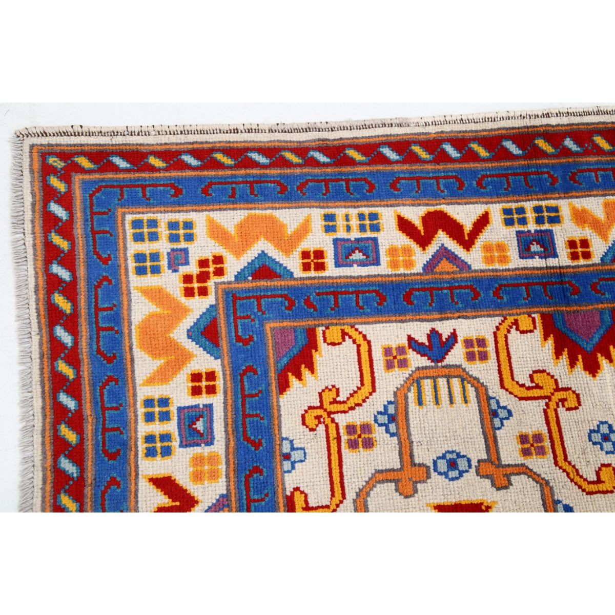 Revival 6x8 Handmade Double Knotted Washable Wool Rug - Colorful