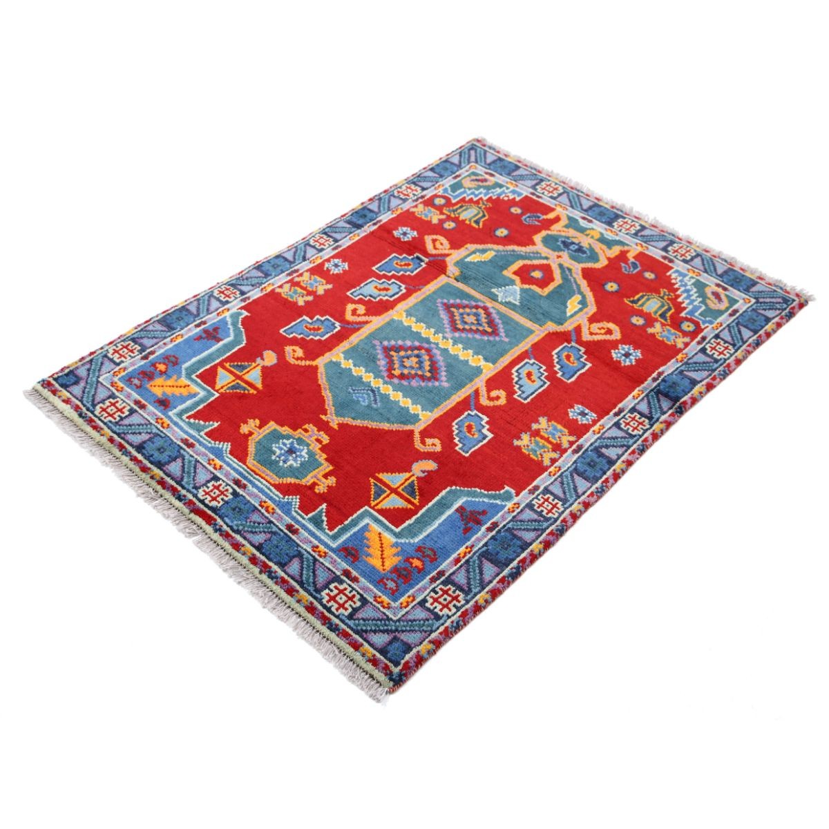 Revival 3x5 Handmade Double Knotted Washable Wool Rug - Colorful