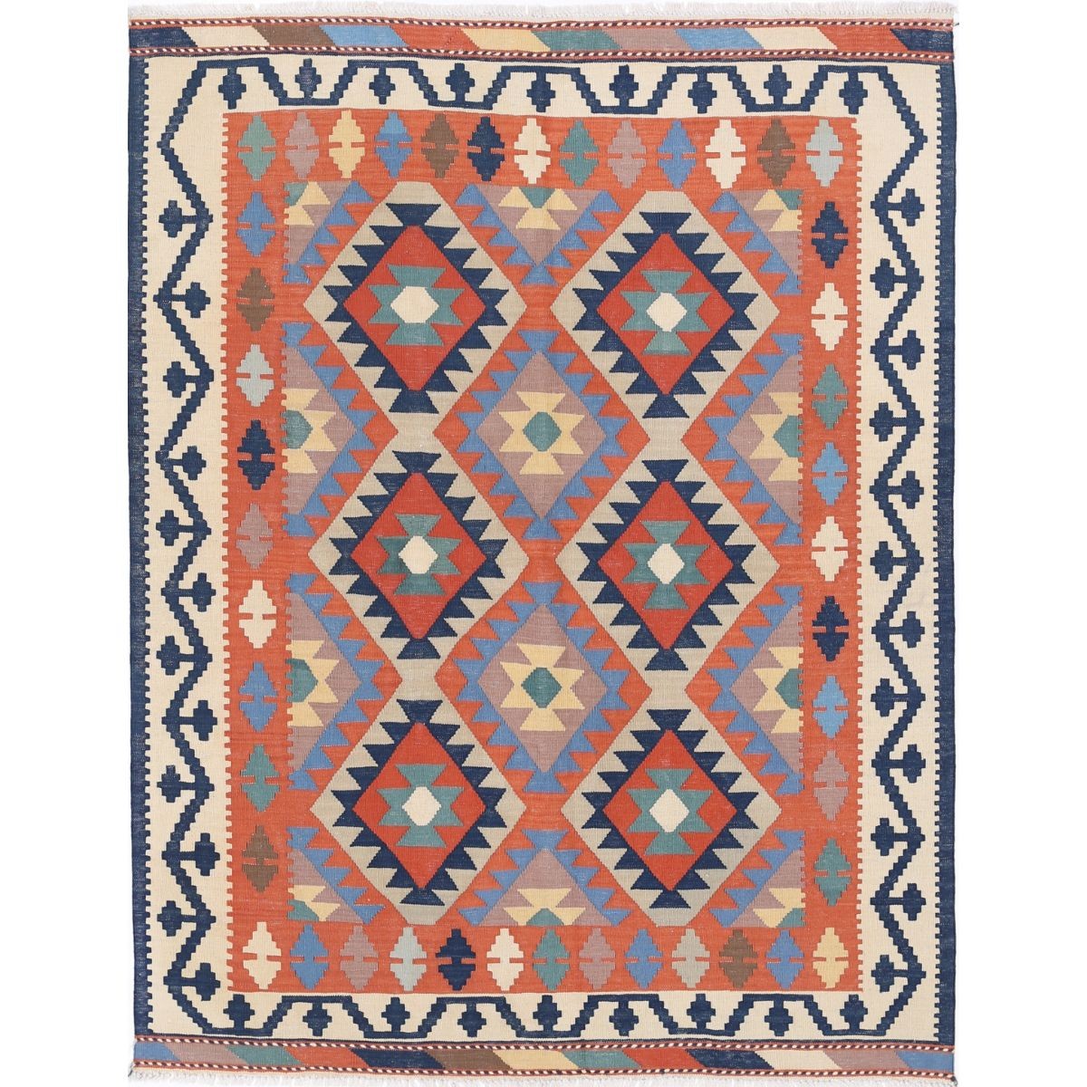 Kafkaas 5x7 Hand Woven Washable Wool Rug - Colorful