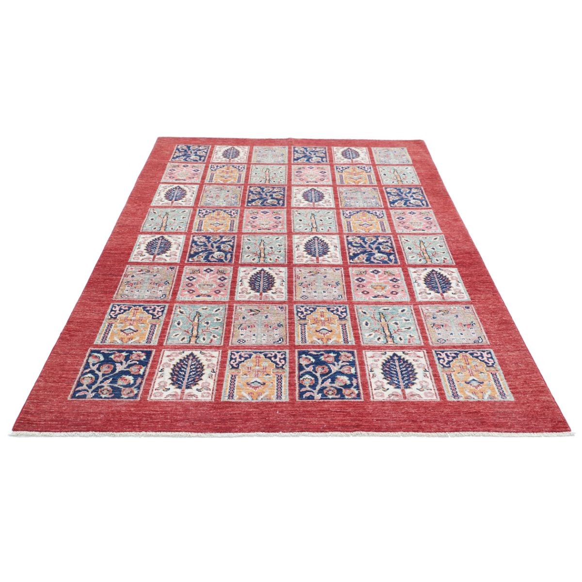 Bakhtiari 6x8 Handmade Double Knotted Washable Wool Rug - Colorful