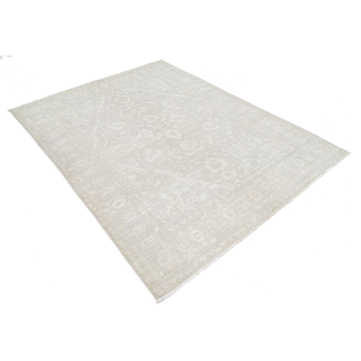 Serenity 6x7 Handmade Double Knotted Washable Wool Rug - Soft Hues