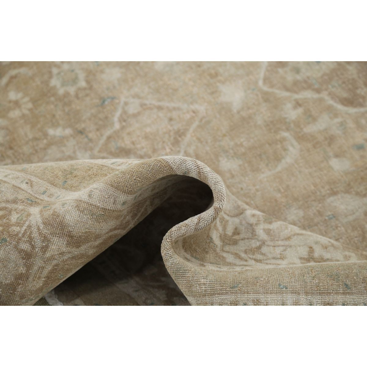 Vintage 9x13 Handmade Double Knotted Washable Wool Rug - Soft Hues