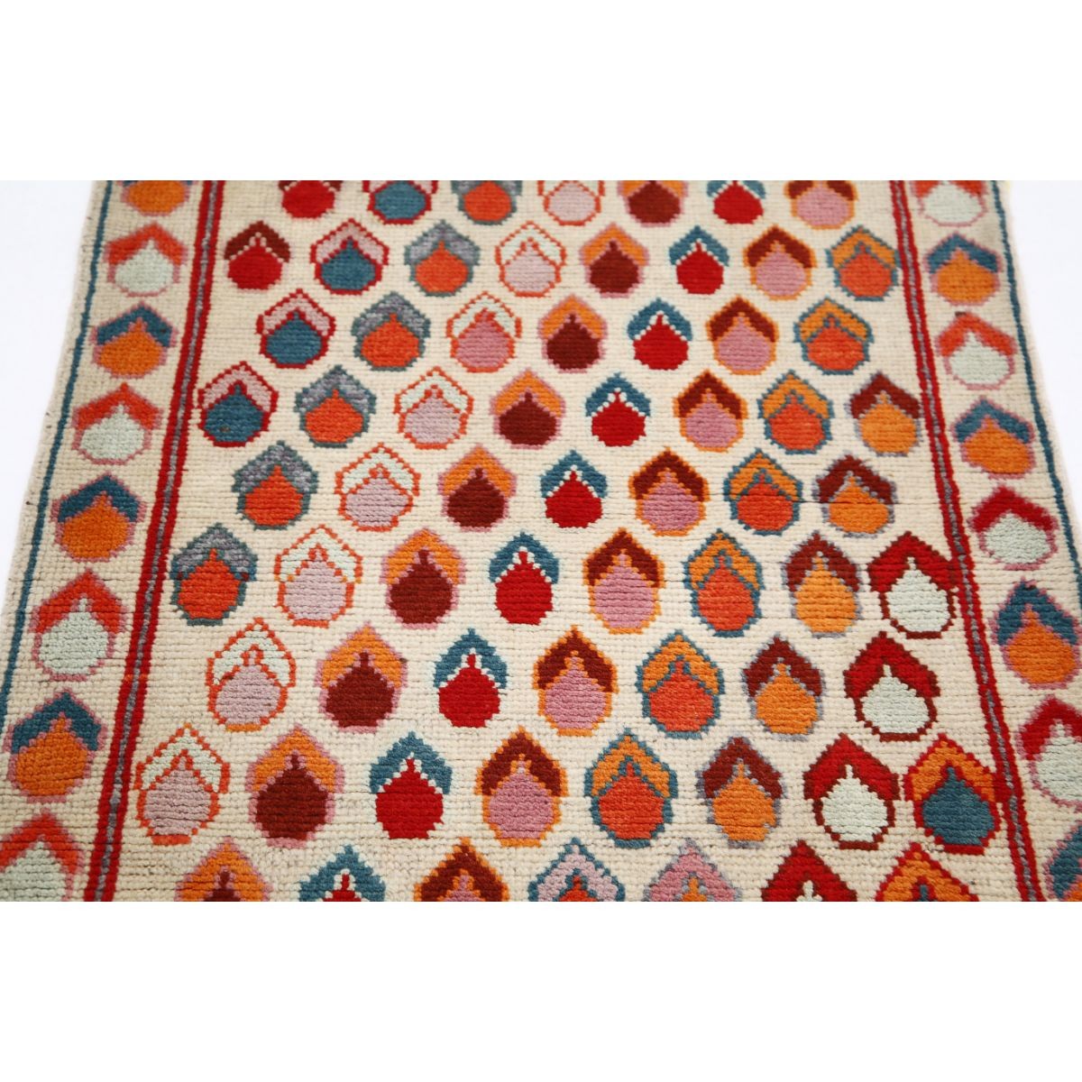 Revival 3x4 Handmade Double Knotted Washable Wool Rug - Colorful