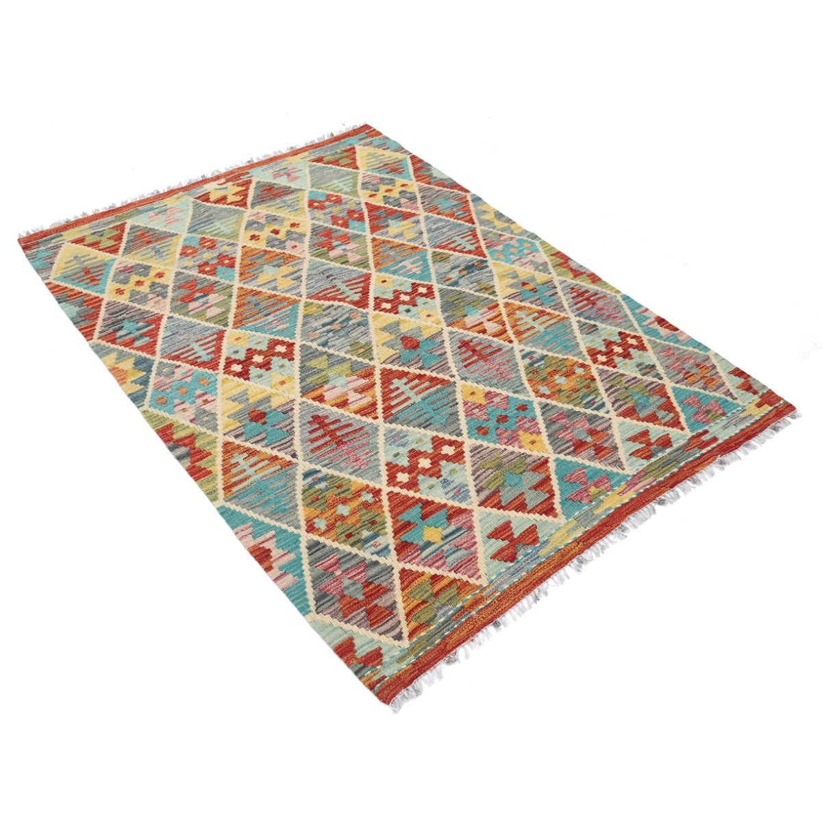 Maimana 4x6 Hand Woven Washable Wool Rug - Colorful