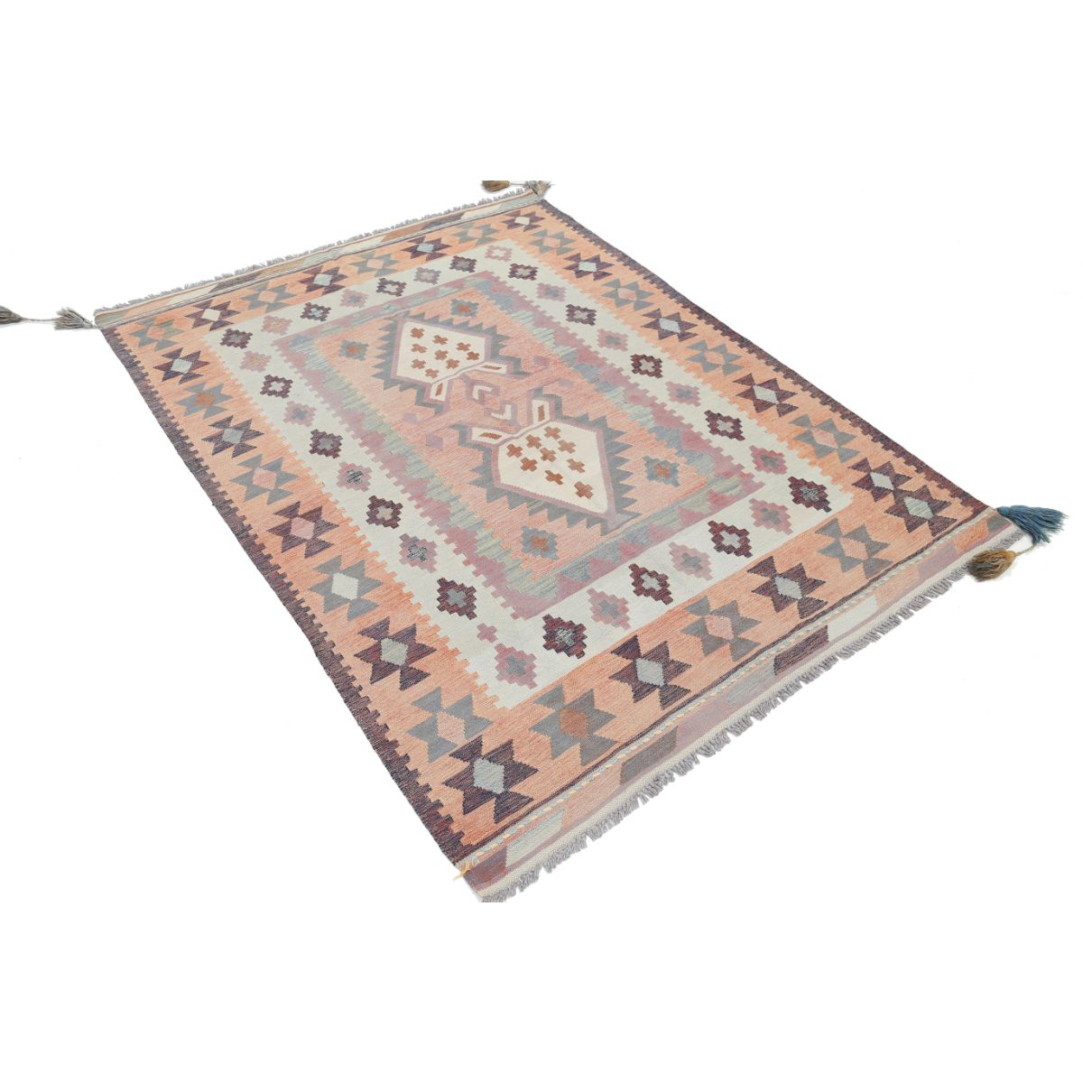 Kafkaas 5x7 Hand Woven Washable Wool Rug - Colorful