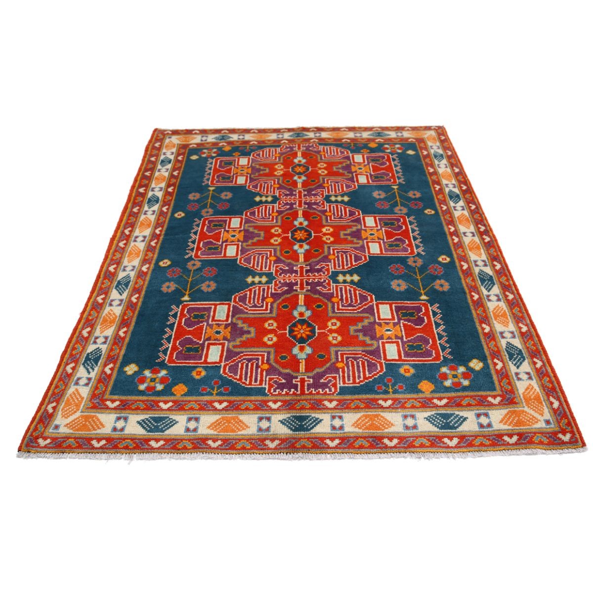 Revival 5x7 Handmade Double Knotted Washable Wool Rug - Colorful