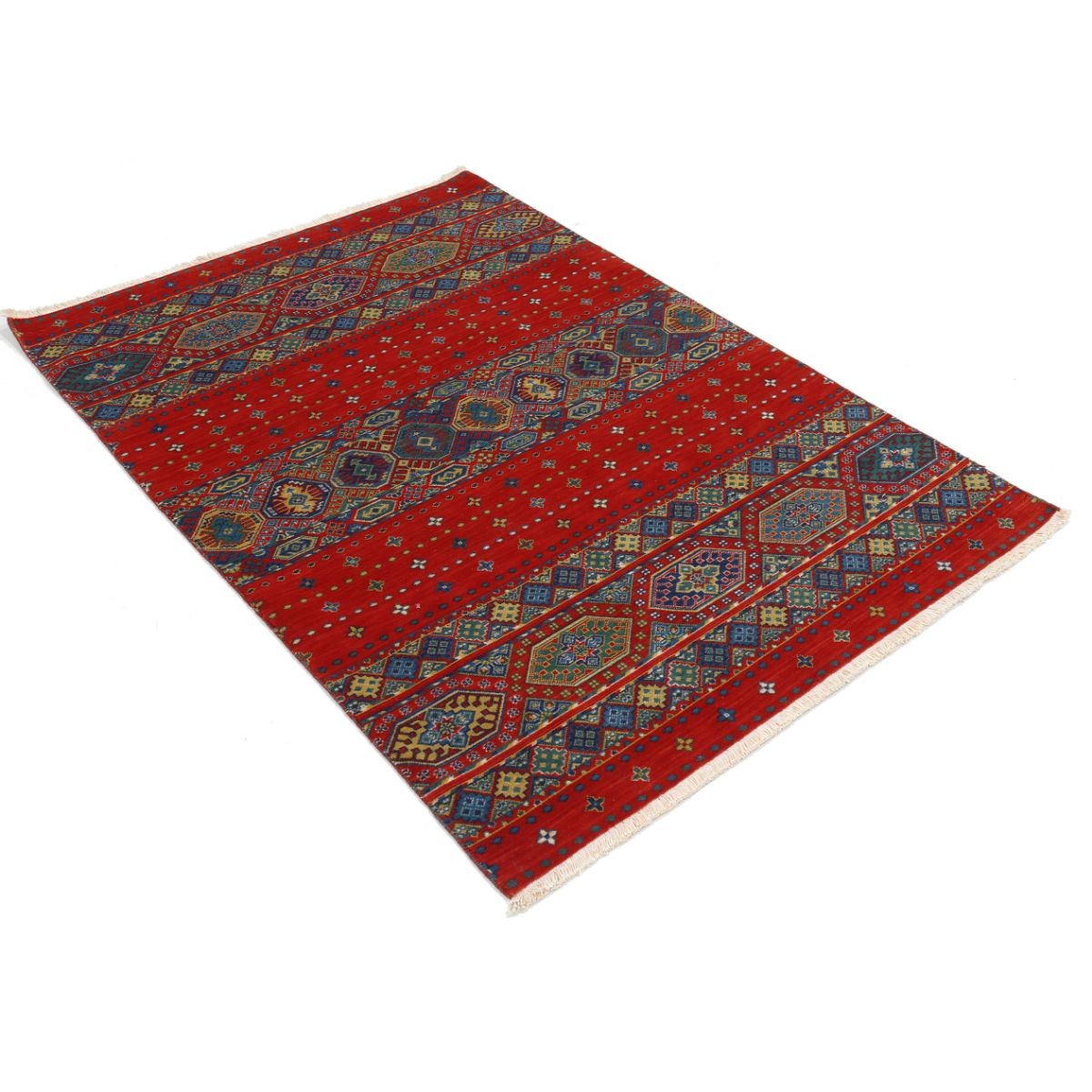 Gulshan-4'0" 4x6 Machine-Made Washable Wool Rug - Colorful