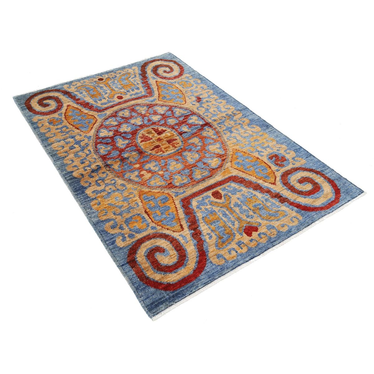 Revival 4x6 Handmade Double Knotted Washable Wool Rug - Colorful