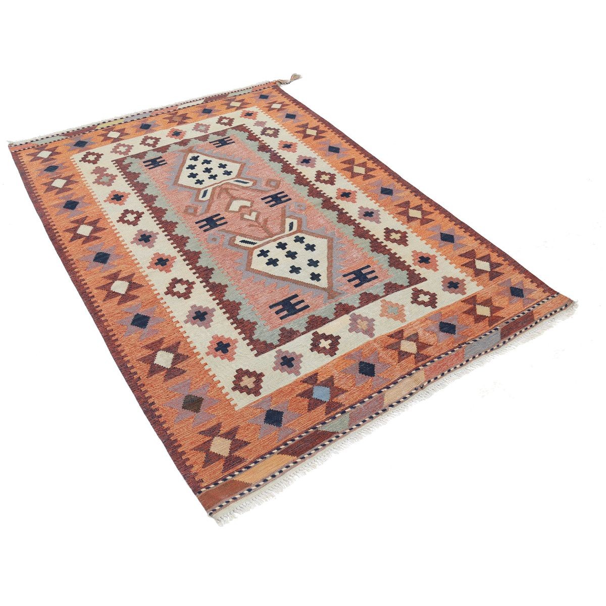 Kafkaas 5x7 Hand Woven Washable Wool Rug - Colorful