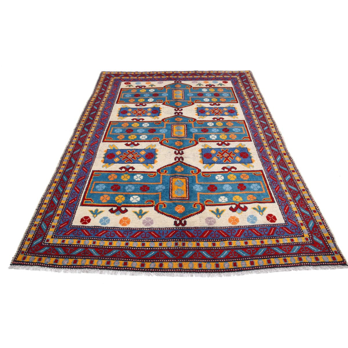 Revival 6x8 Handmade Double Knotted Washable Wool Rug - Colorful