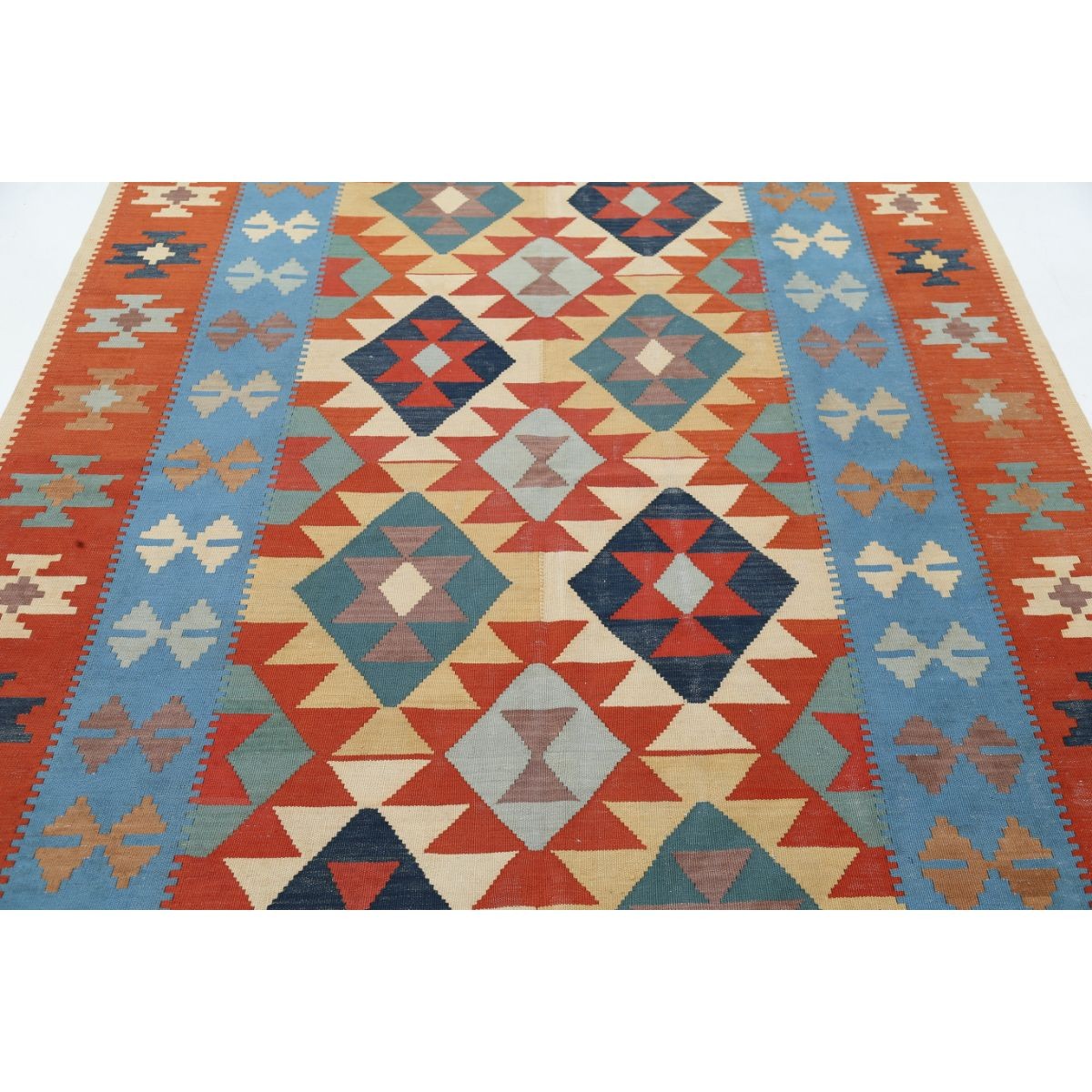 Kafkaas 6x10 Hand Woven Washable Wool Rug - Colorful